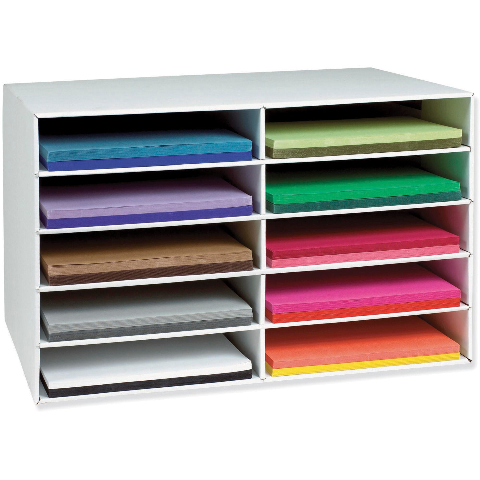Classroom Keepers Construction Paper Storage for 12 x 18 Inch Construction Paper, 10 Slots, Item Number 1293628